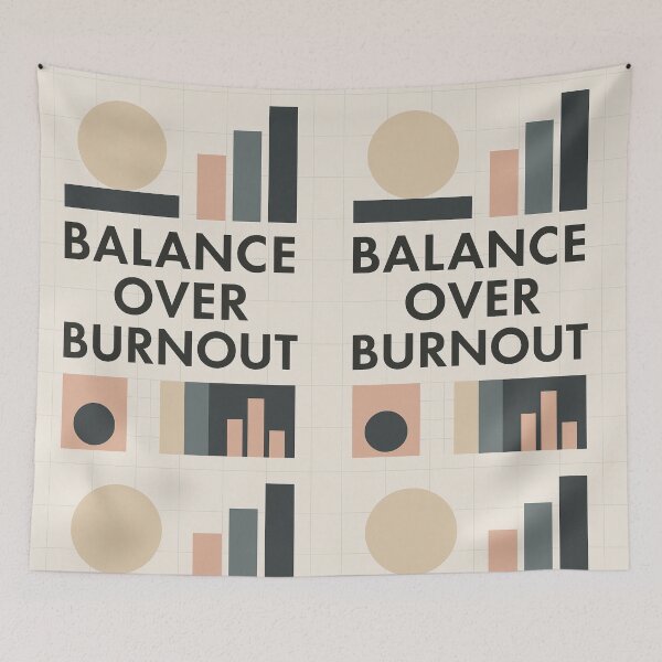 Item preview, Balance Over Burnout – Minimalist Wellness Poster designed and sold by Zenvo.