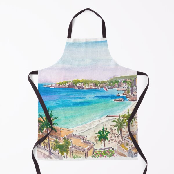 Item preview, Cala Major Beach Bliss in Mallorca with Palms, Bay and Azure Waters designed and sold by artshop77.