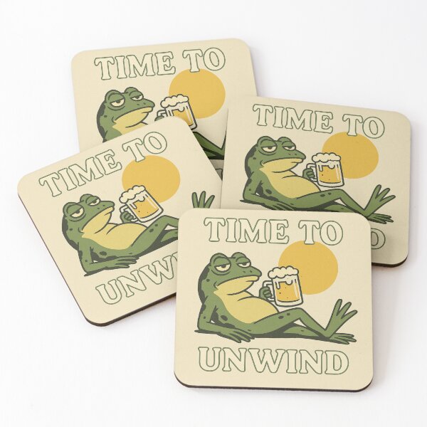 Item preview, Time to Unwind – Chill Beer Frog Humor Design designed and sold by A Sinister Sly.