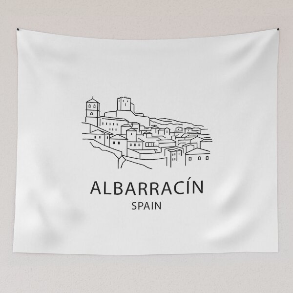 Item preview, Albarracín Spain Skyline – Minimalist Line Art Design designed and sold by pod24.