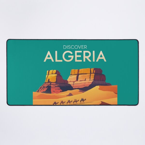 Item preview, Discover Algeria Desert Travel Poster | Sahara Landscape Camel Caravan Art designed and sold by zdzdesigner.