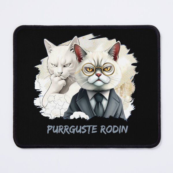 Item preview, Purrguste Rodin | Cat Thinker Meme for Deep Pawspective designed and sold by Ryldra-Art.