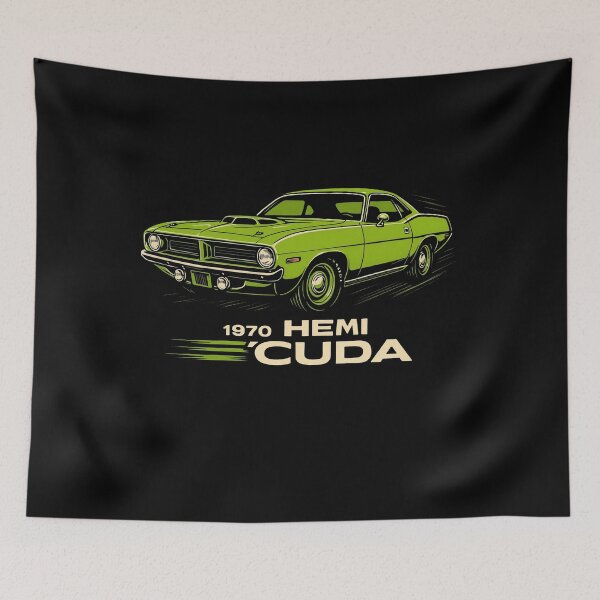 Item preview, 1970 HEMI Cuda Green Muscle Car Power Tribute designed and sold by TheArtOfCar.