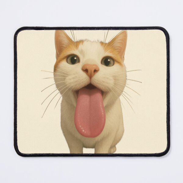 Item preview, Whiskered Cat with Pink Tongue designed and sold by TeeHatch.