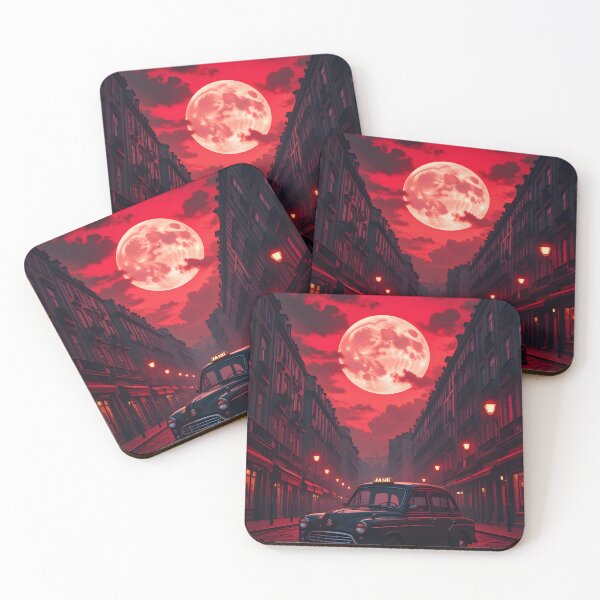 Item preview, Taxi Beneath the Burning Blood Moon Sky designed and sold by harry mac.