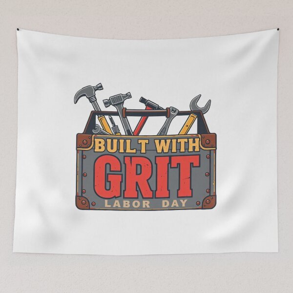 Item preview, Built with Grit – Vintage Toolbox Labor Day Design for Workers designed and sold by ARTReMi.