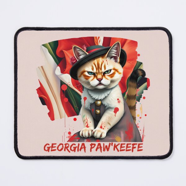 Item preview, Georgia Paw’keefe | Floral Feline Meme with Artistic Elegance designed and sold by Ryldra-Art.