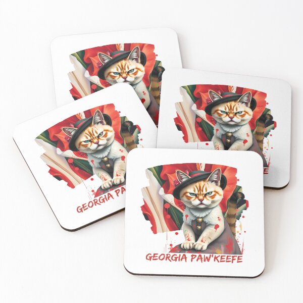 Item preview, Georgia Paw’keefe | Floral Feline Meme with Artistic Elegance designed and sold by Ryldra-Art.