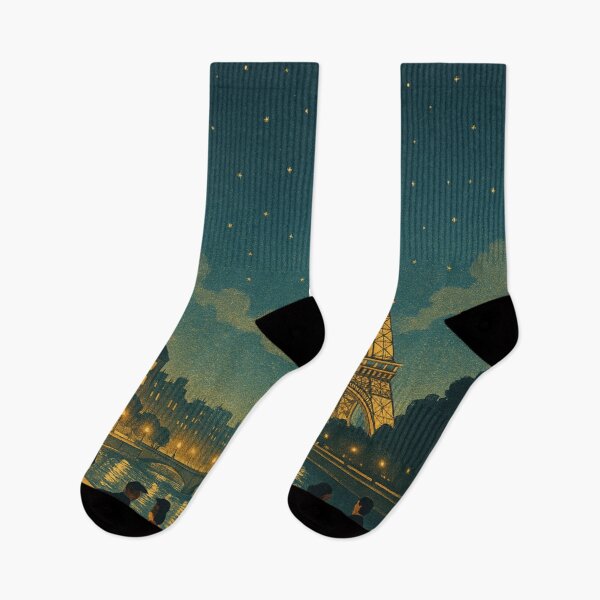 Item preview, Paris by Moonlight — Vintage Travel Poster of France designed and sold by MonoChromeMe.