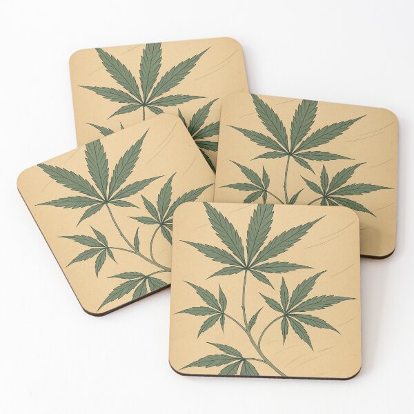 Item preview, Cannabis Leaves in Quiet Wind – Japanese Woodblock Botanical designed and sold by Planthem.