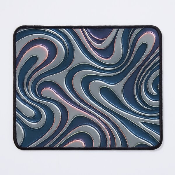 Item preview, Metallic Chrome Swirl Pattern – Futuristic Liquid Waves designed and sold by weirdfishes123.