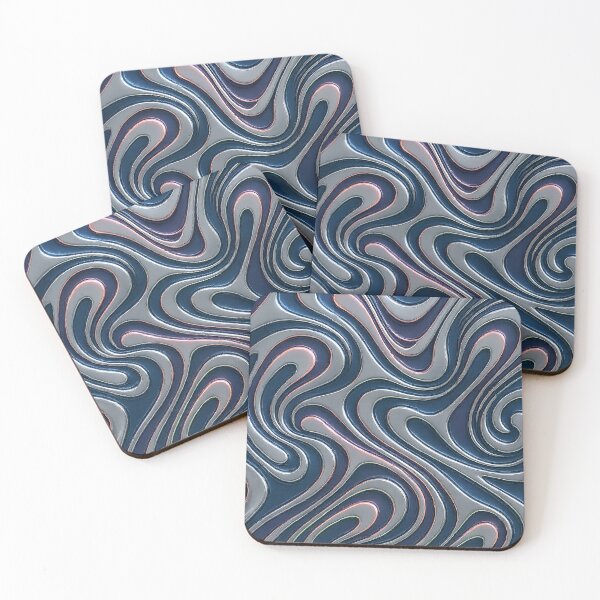 Item preview, Metallic Chrome Swirl Pattern – Futuristic Liquid Waves designed and sold by weirdfishes123.
