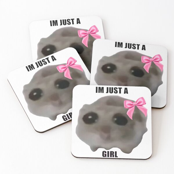 Item preview, I’m Just A Girl Sad Hamster Meme designed and sold by pumasnoop designs.