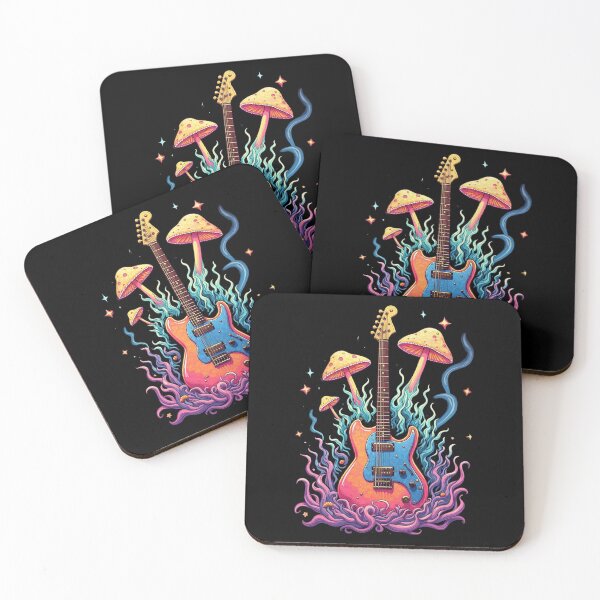 Artikelvorschau, Psychedelic Rock E-Gitarre mit Pilzen entworfen und verkauft von EddieBalevo.