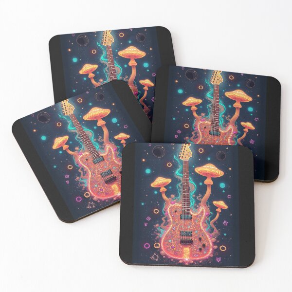 Artikelvorschau, Psychedelic Rock E-Gitarre mit trippigen Pilzen entworfen und verkauft von EddieBalevo.