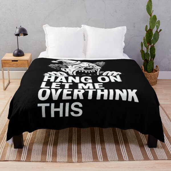 Item preview, Creepy Clown Overthinking – Black & White Dark Humor Design designed and sold by CosmicSplendor.