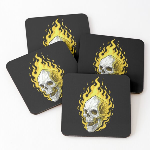 Item preview, Skull in Yellow Flames  designed and sold by FarieArt.