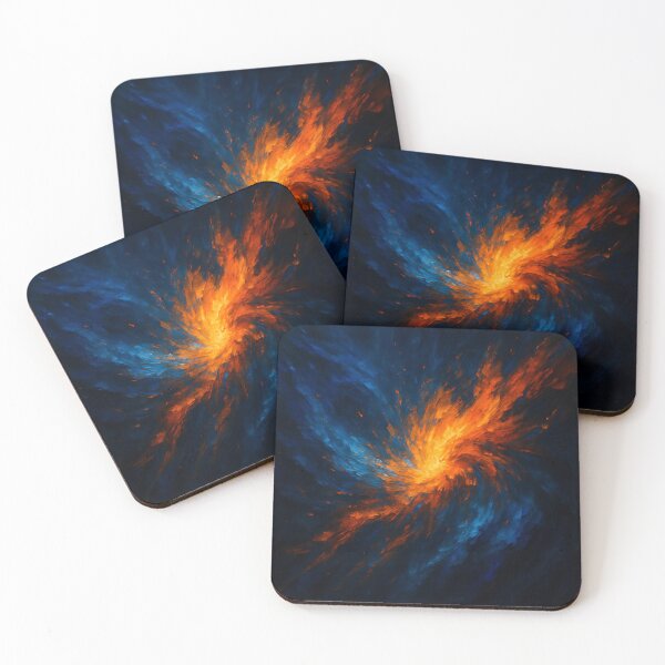 Item preview, Cosmic Vortex Clash - Abstract Fire & Ice Nebula Art designed and sold by VA Design.