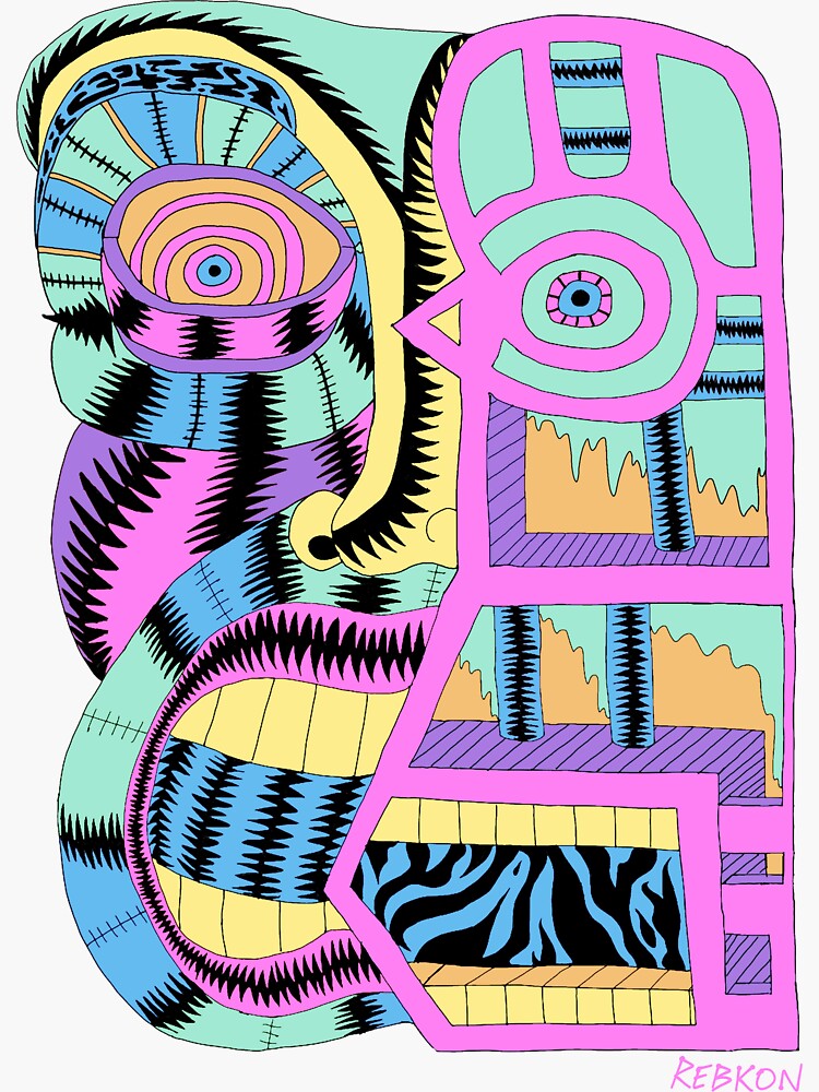 Thumbnail 3 of 3, Sticker, My Face Is Melting  designed and sold by RebKonDesign.