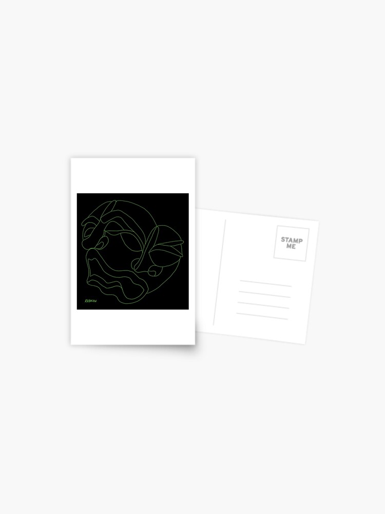 Thumbnail 1 of 2, Postcard, Two-Faced designed and sold by RebKonDesign.