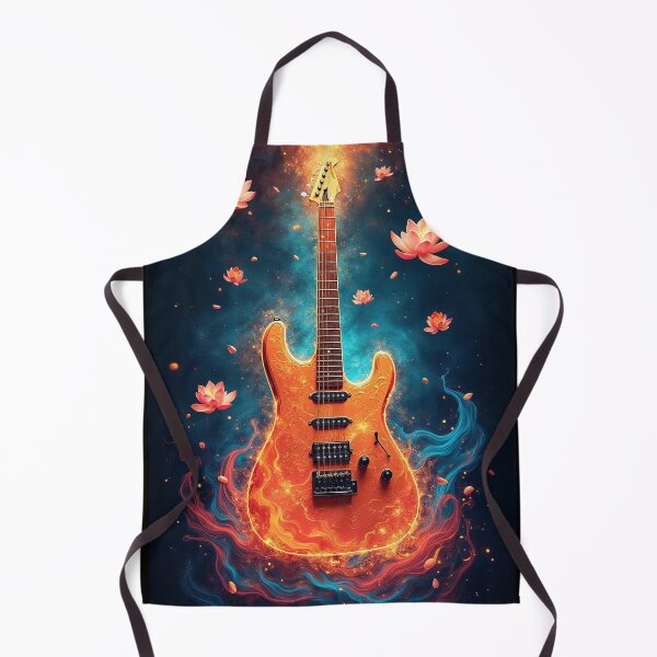 Artikelvorschau, Psychedelic Rock E-Gitarre mit trippigen Lotusblumen entworfen und verkauft von EddieBalevo.