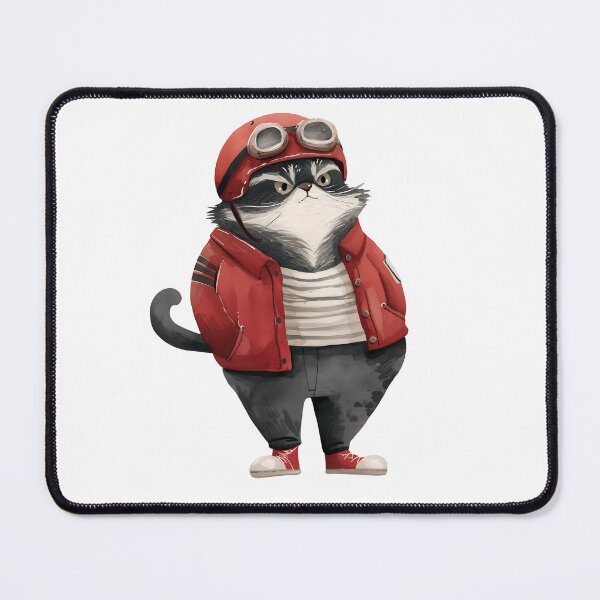 Item preview, Watercolor pallas cat | Biker cat | Otocolobus manul | Motorcycle cat | Grey Cat 13 designed and sold by Yaremchuk.