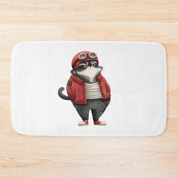 Item preview, Watercolor pallas cat | Biker cat | Otocolobus manul | Motorcycle cat | Grey Cat 13 designed and sold by Yaremchuk.