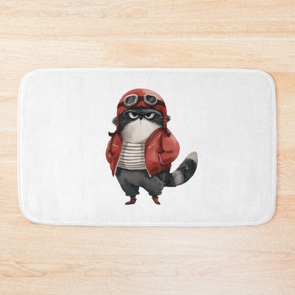 Item preview, Watercolor pallas cat | Biker cat | Otocolobus manul | Motorcycle cat | Grey Cat 14 designed and sold by Yaremchuk.