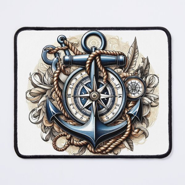 Item preview, anchor with rope and compass designed and sold by StickerManiaBE.