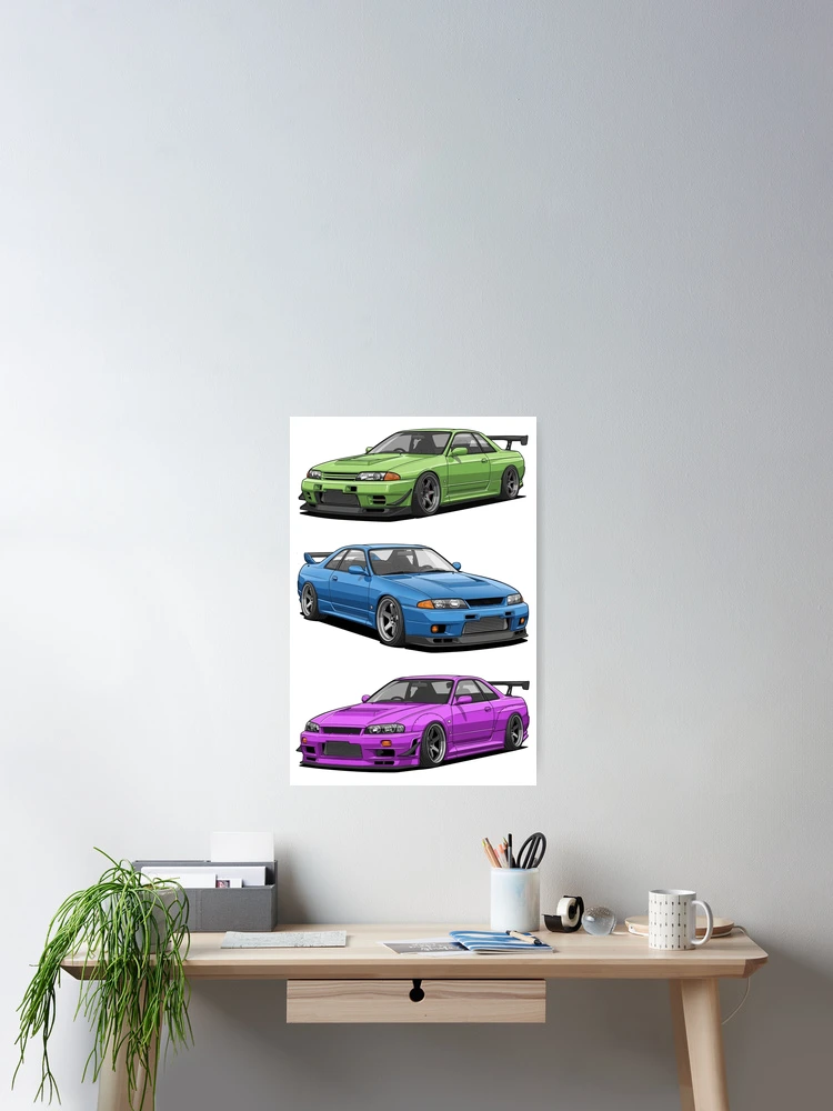 Thumbnail 2 of 3, Poster, Skyline Generations – R32 / R33 / R34 JDM Legends designed and sold by OnlyJDMshop.