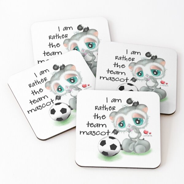 Item preview, Confused Lemur with Soccer Ball – I'm Rather the Team Mascot Hand Drawn Illustration designed and sold by Plakartis.