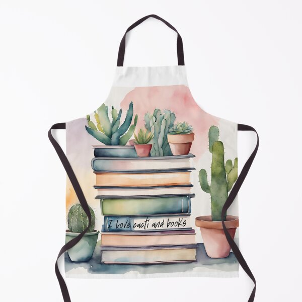 Item preview, Cacti in pots on books, I love books and cacti,  vintage books,  designed and sold by KolorellaS.