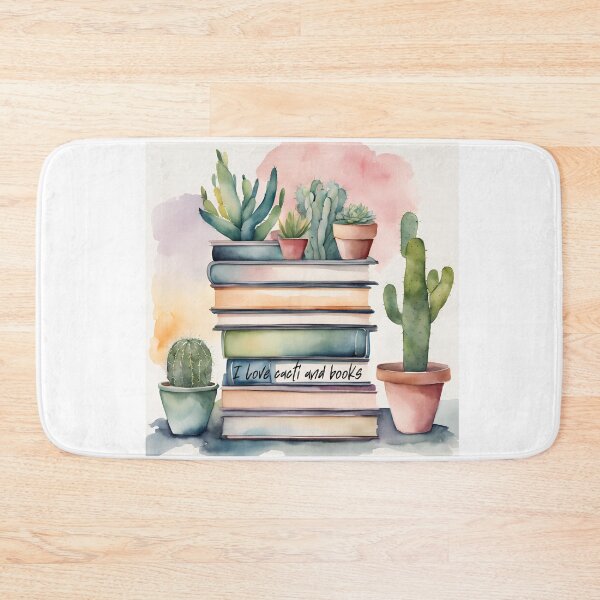 Item preview, Cacti in pots on books, I love books and cacti,  vintage books,  designed and sold by KolorellaS.