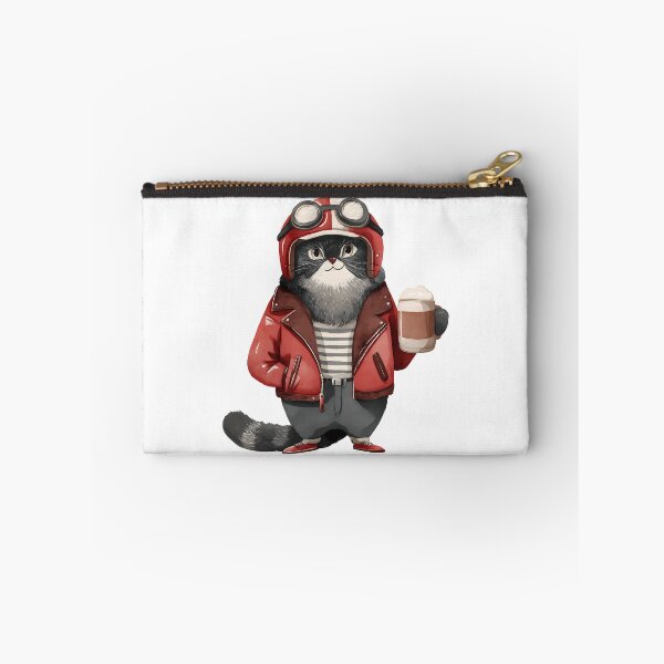 Item preview, Watercolor pallas cat | Biker cat | Otocolobus manul | Motorcycle cat | Grey Cat | Manly cat with beer 16 designed and sold by Yaremchuk.