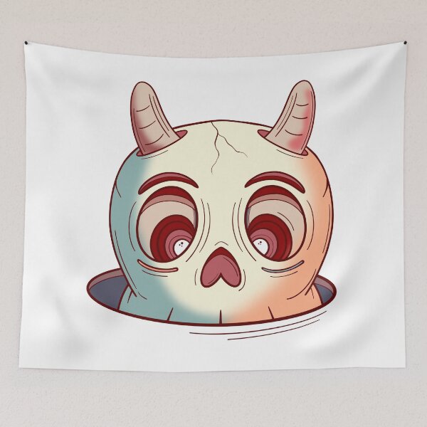 Item preview, Horned ghost peeking out of a hole designed and sold by DaveDanchuk.