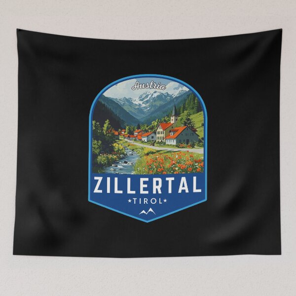 Item preview, Zillertal, Tirol in the Austrian Alps Travel Art Emblem designed and sold by MaateoDesign.