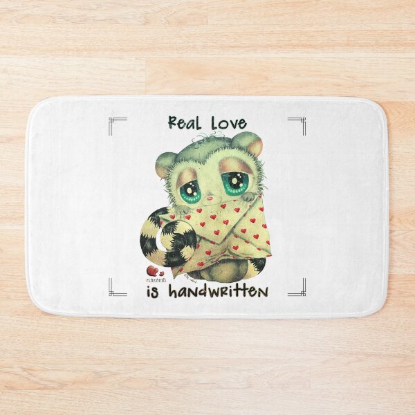Item preview, Real love is handwritten - cute lemur with love letter - retro style designed and sold by Plakartis.