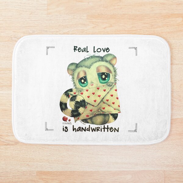 Item preview, Real love is handwritten - cute lemur with love letter - retro style designed and sold by Plakartis.