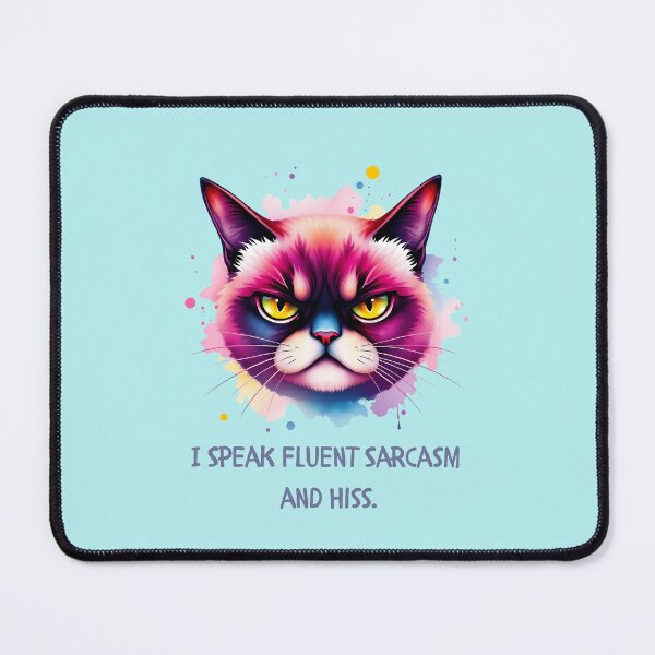 Item preview, Fluent in Sarcasm and Hiss | Grumpy Cat Meme for Sass Masters designed and sold by Ryldra-Art.