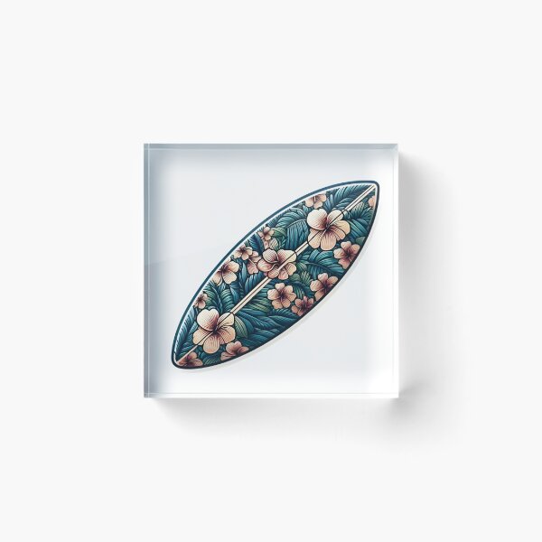Item preview, surfboard with flowers designed and sold by StickerManiaBE.