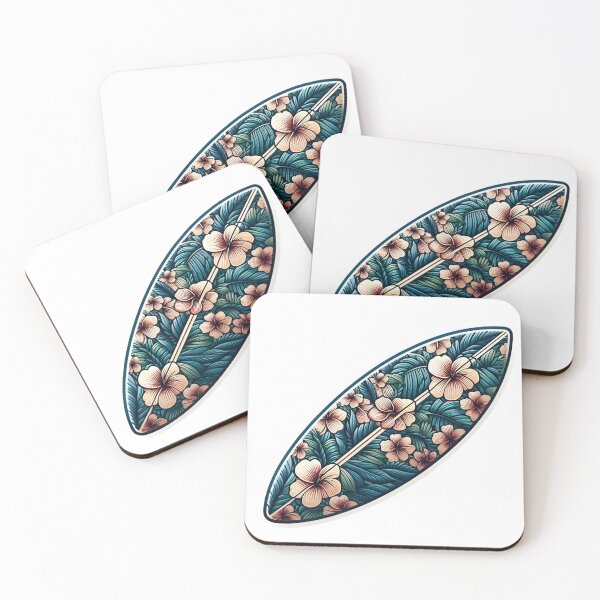 Item preview, surfboard with flowers designed and sold by StickerManiaBE.