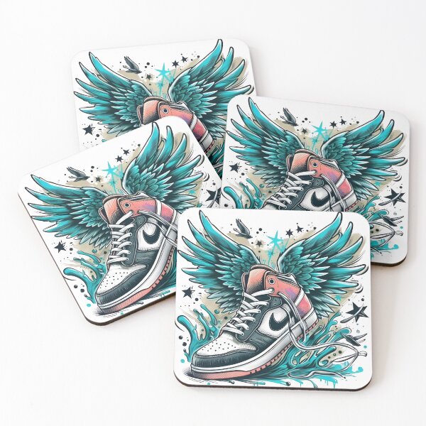 Item preview, winged Nike shoe designed and sold by StickerManiaBE.