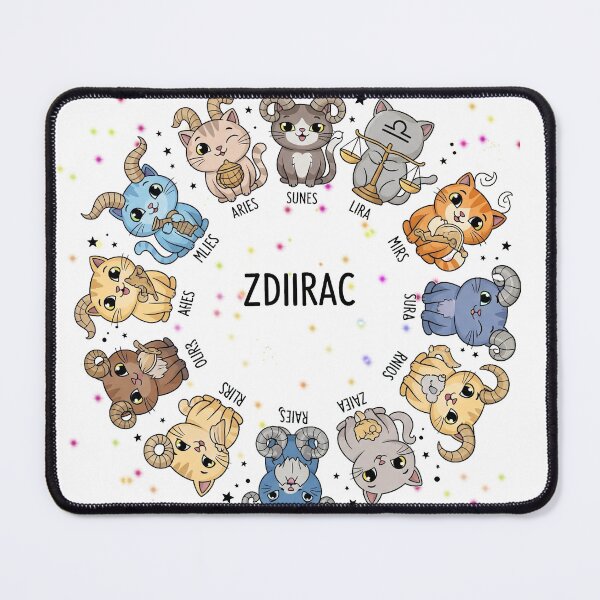 Item preview, Zodiac Cats Circle – Cute Horoscope Astrology Cat Design designed and sold by LittleRags.