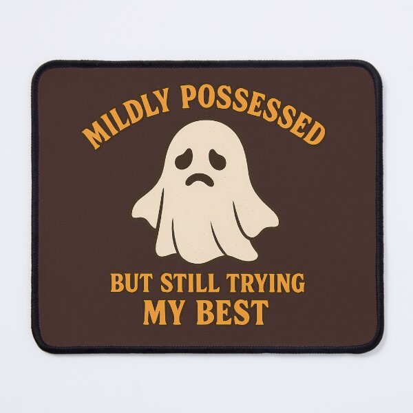 Item preview, Mildly Possessed but Still Trying My Best – Funny Ghost Sticker designed and sold by Soft Spiral Society.