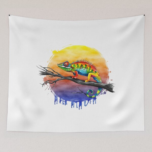 Item preview, Colorful chameleon heart of the jungle designed and sold by Ann Miu Deluxe.