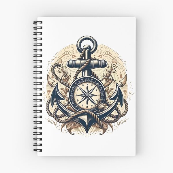 Item preview, anker with compass and rope designed and sold by StickerManiaBE.