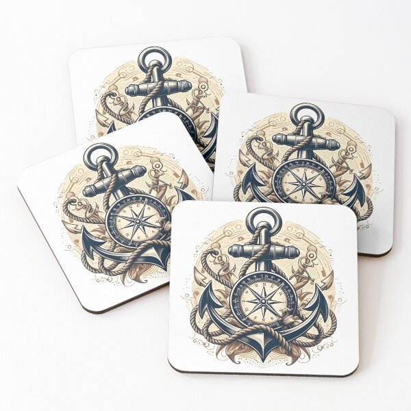 Item preview, anker with compass and rope designed and sold by StickerManiaBE.