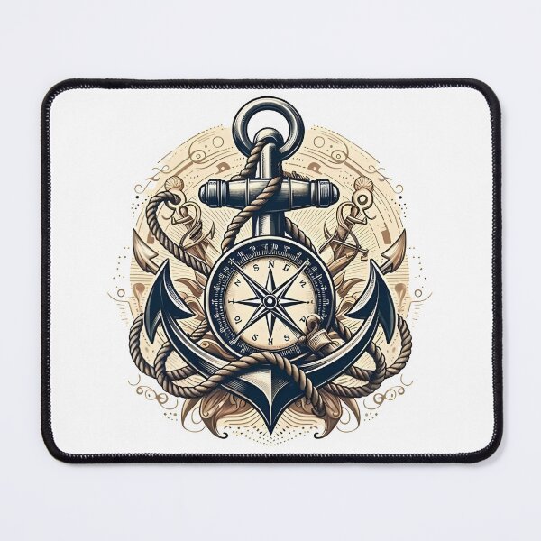 Item preview, anker with compass and rope designed and sold by StickerManiaBE.