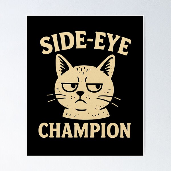 Item preview, Side-Eye Champion Funny Cat designed and sold by Ambient Mind Design.