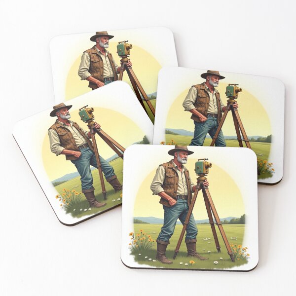 Item preview, Vintage Land Surveyor Illustration designed and sold by JDGeoShop.